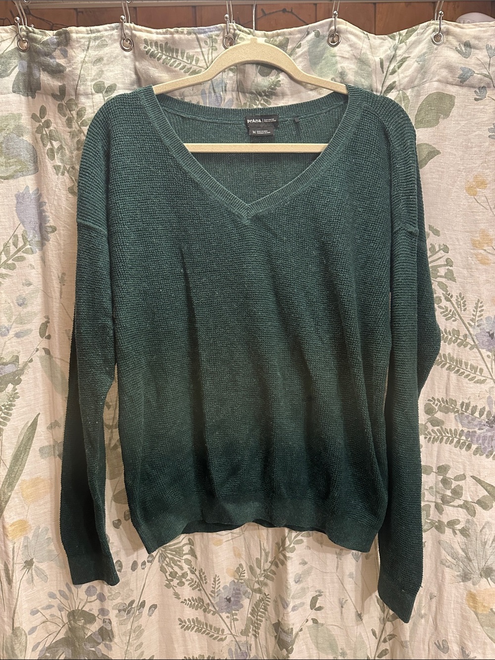Prana Deep green V-Neck Knit Sweater